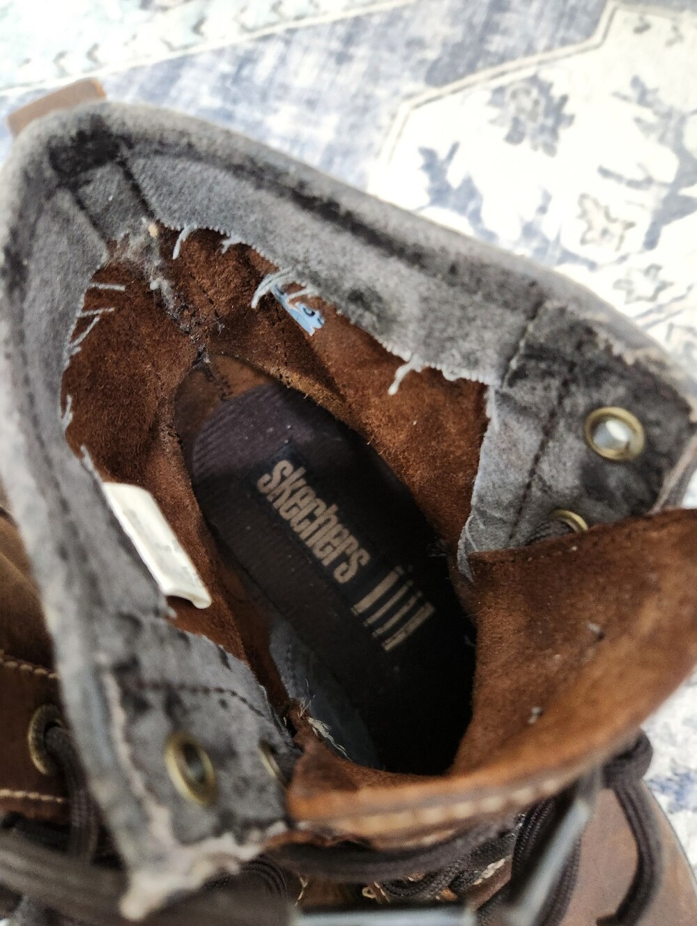 Skechers Vintage Chunky Leather Platform Boots - Picture 8 of 9